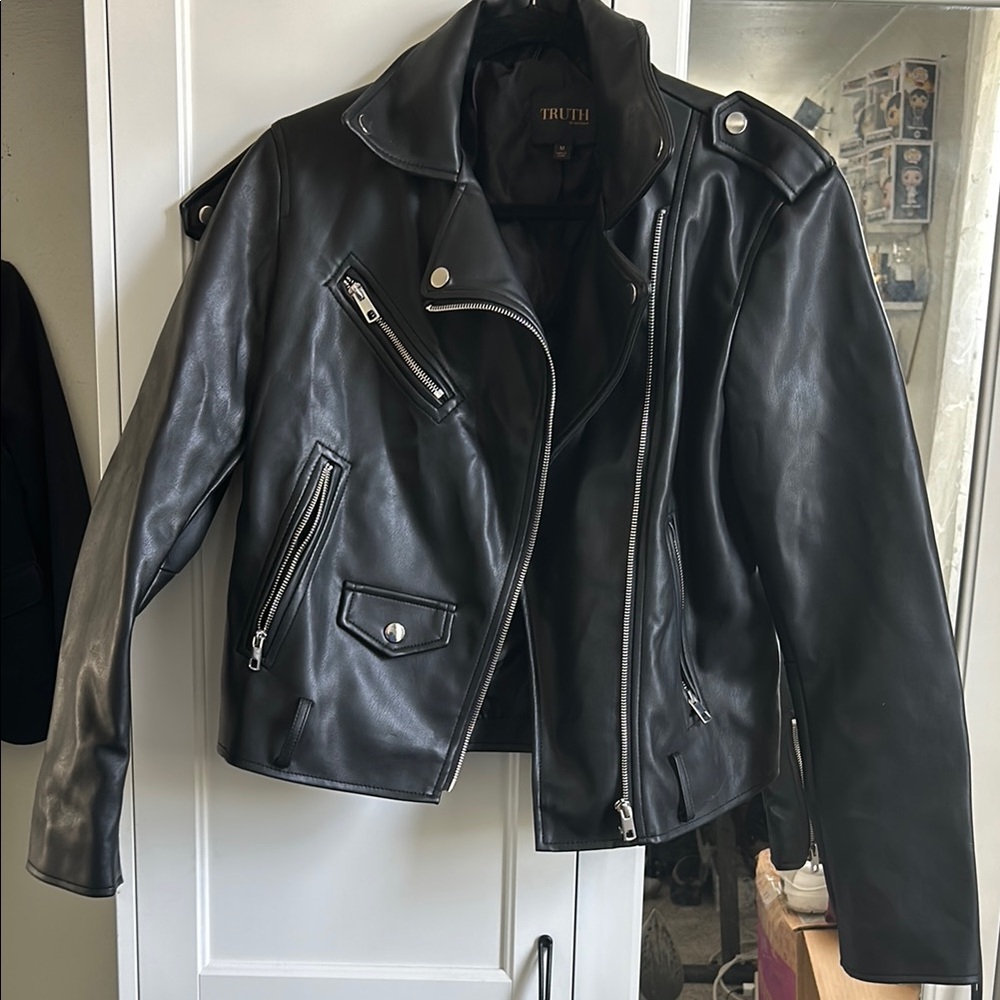Truth Black Faux Leather Jacket Moto